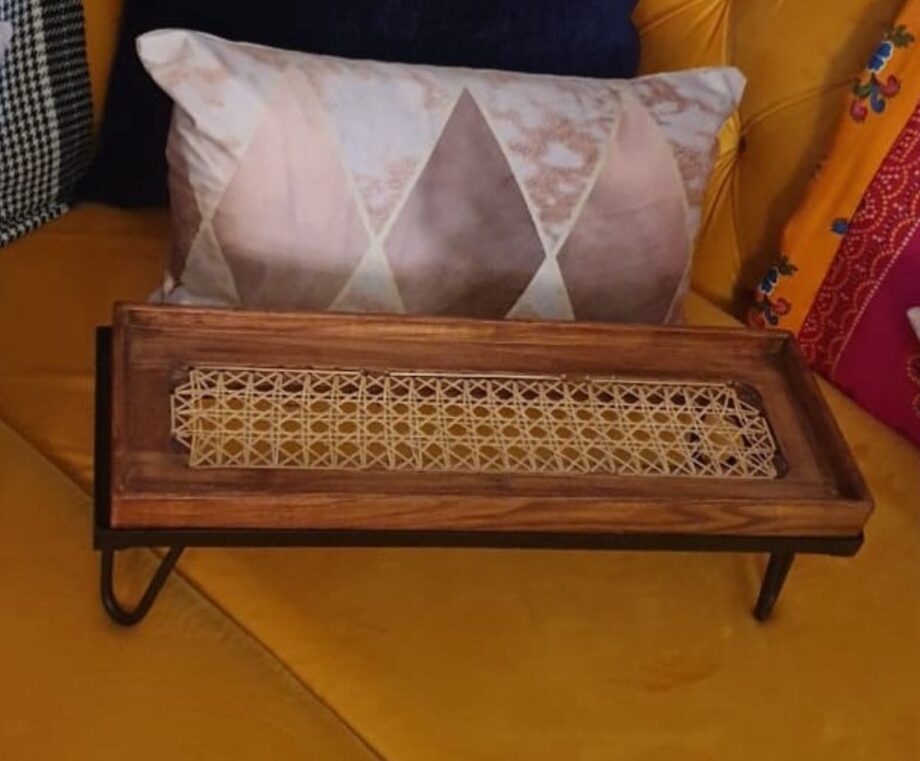 Cane Tray, Rectangle with Metal Stand