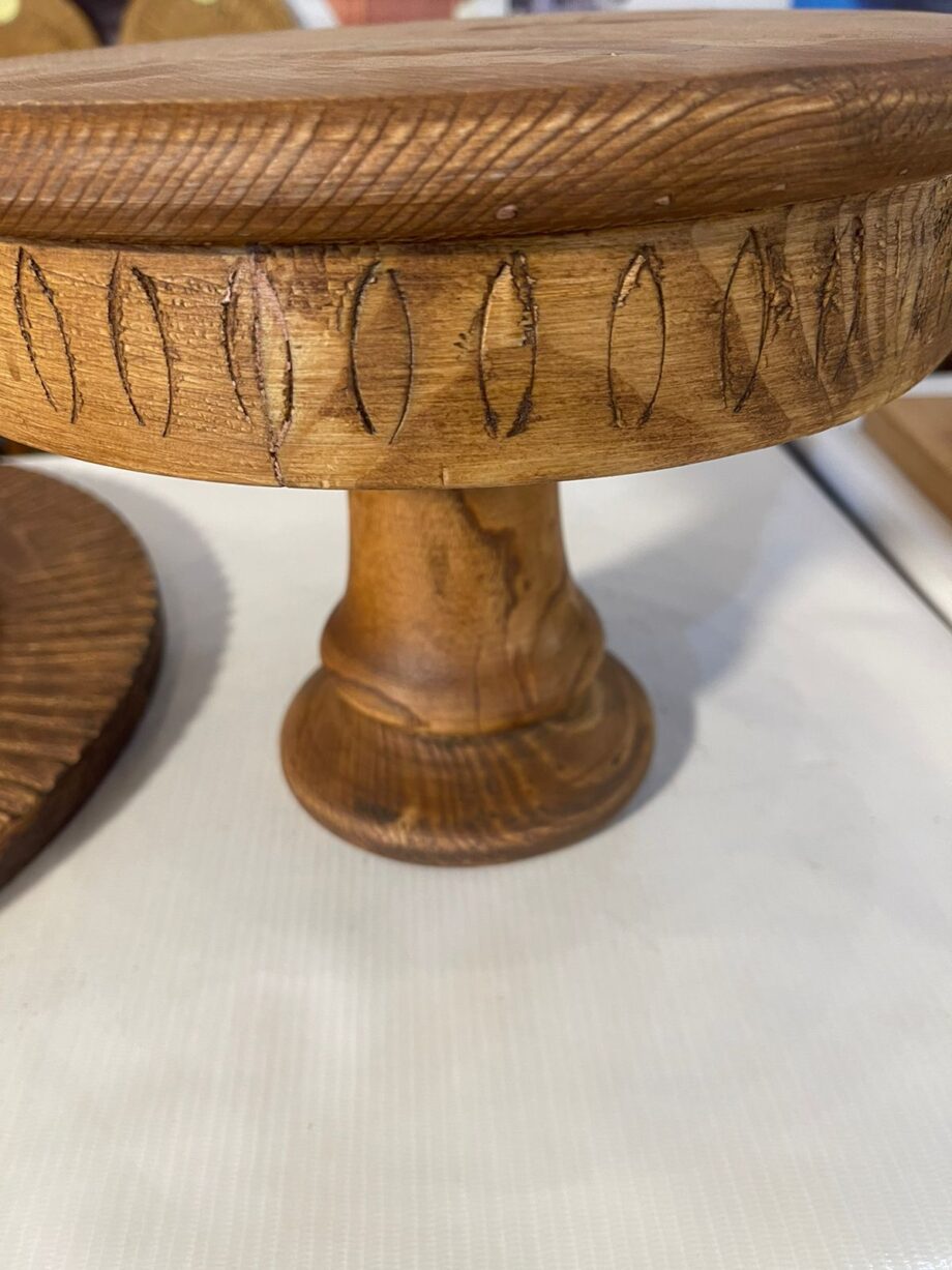 Wooden Brown Cake Stand